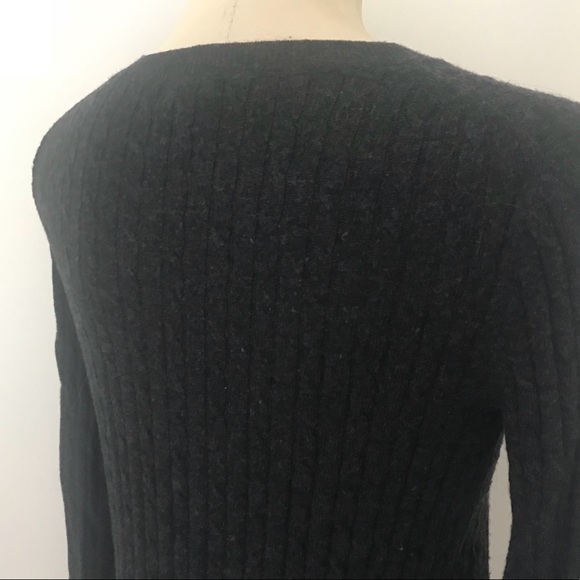 J Crew Cambridge Cable Crewneck Sweater, Gray, XS - Picture 6 of 8